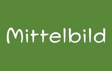 Green rectangular placeholder image with white text reading 'Mittelbild' in rounded sans-serif font centered on the background.